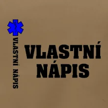 Hvězda života - vlastní nápis vpředu a vzadu