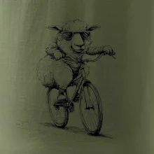 Ovce s brýlemi na kole
