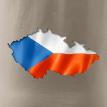 Česká vlajka v obrysu republiky