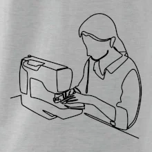 Švadlena a šicí stroj jedním tahem