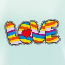 Love nápis duhový