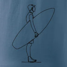 Surfař stojící jedním tahem