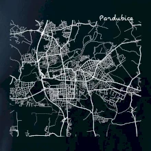 Mapy měst černobílé Pardubice