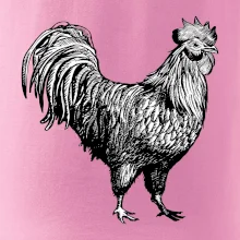 Kohout kreslený černobílý