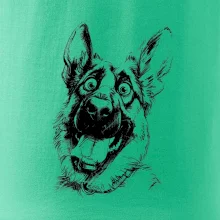 Černobílá karikatura Německý ovčák