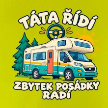 Táta řídí zbytek posádky radí rodinný karavan