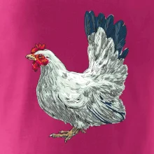 Slepice kreslená bílá