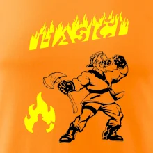 Hasič stojící - nápis hasiči - Velký nápis  na zádech