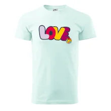 Love nápis s květinou