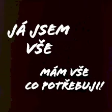 Nápis mám vše co potřebuji