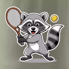 Mýval hraje tenis kreslený