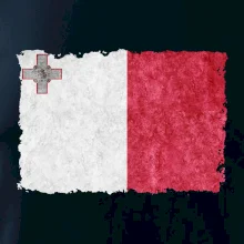 Vlajka Malta okousaná