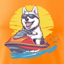 Husky na vodním skútru