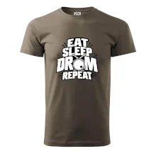 Eat sleep drum repeat - minimalistický bubenický slogan