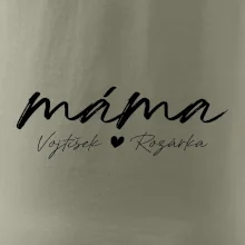 Triko máma psací se jmény dětí