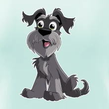 Knírač kreslený sedící