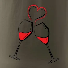 Víno je láska jednoduchý nákres