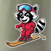 Mýval na lyžích - kreslený