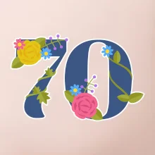 Květinové číslo kreslené - 70