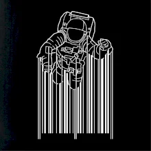 Astronaut - čárový kód