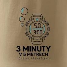 Bezpečnostní zastávka 3 minuty v 5 metrech s potápěčskými hodinkami