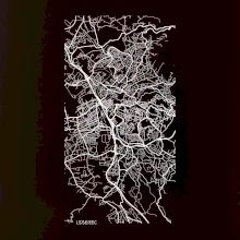 Černobílá mapa Liberec