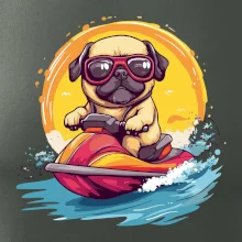 Mops na vodním skútru