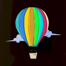 Horkovzdušný balon v oblacích