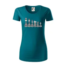 Šachové figurky v řadě - kreslené