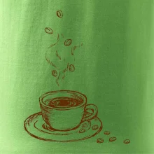 Hrnek plný čerstvé kávy