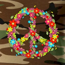 Peace symbol červené květiny