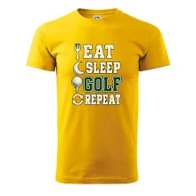 Eat sleep golf repeat typografie