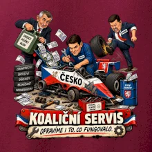 Macinka opravuje závodní auto ČESKO