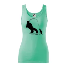 Rybář tahající rybu