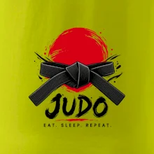 Judo černý pás a červené slunce eat sleep repeat