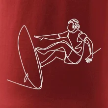 Surfař na vlně jedním tahem