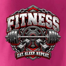 Fitness činka a závaží eat sleep repeat