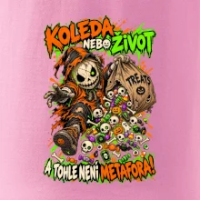 Halloweenský koledník s pytlem strašidelných sladkostí