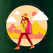 Barevný párový motiv na hory