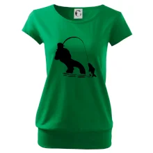 Rybář tahající rybu