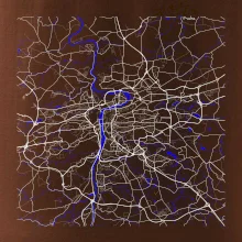 Praha - Mapa s vodními toky