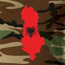 Albánie mapa a znak