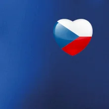 Česká vlajka srdce - pravé prso