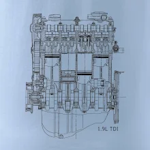 Motor Škoda/ VW 1.9L  TDI ze předu