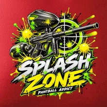 Neonový zásah splash zone paintball