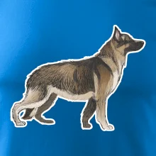 Německý ovčák - hnědý kreslený