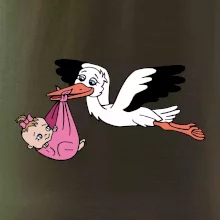 Čáp a miminko - holka (Hana-creative)