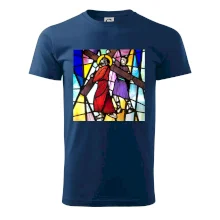 Vitráž - Ježíš a kříž