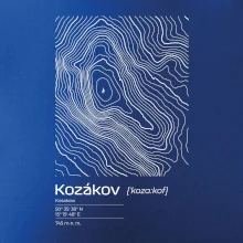Kozákov - vrstevnice v obdélníku