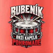 Bubeník drží kapelu pohromadě - červený rockový buben